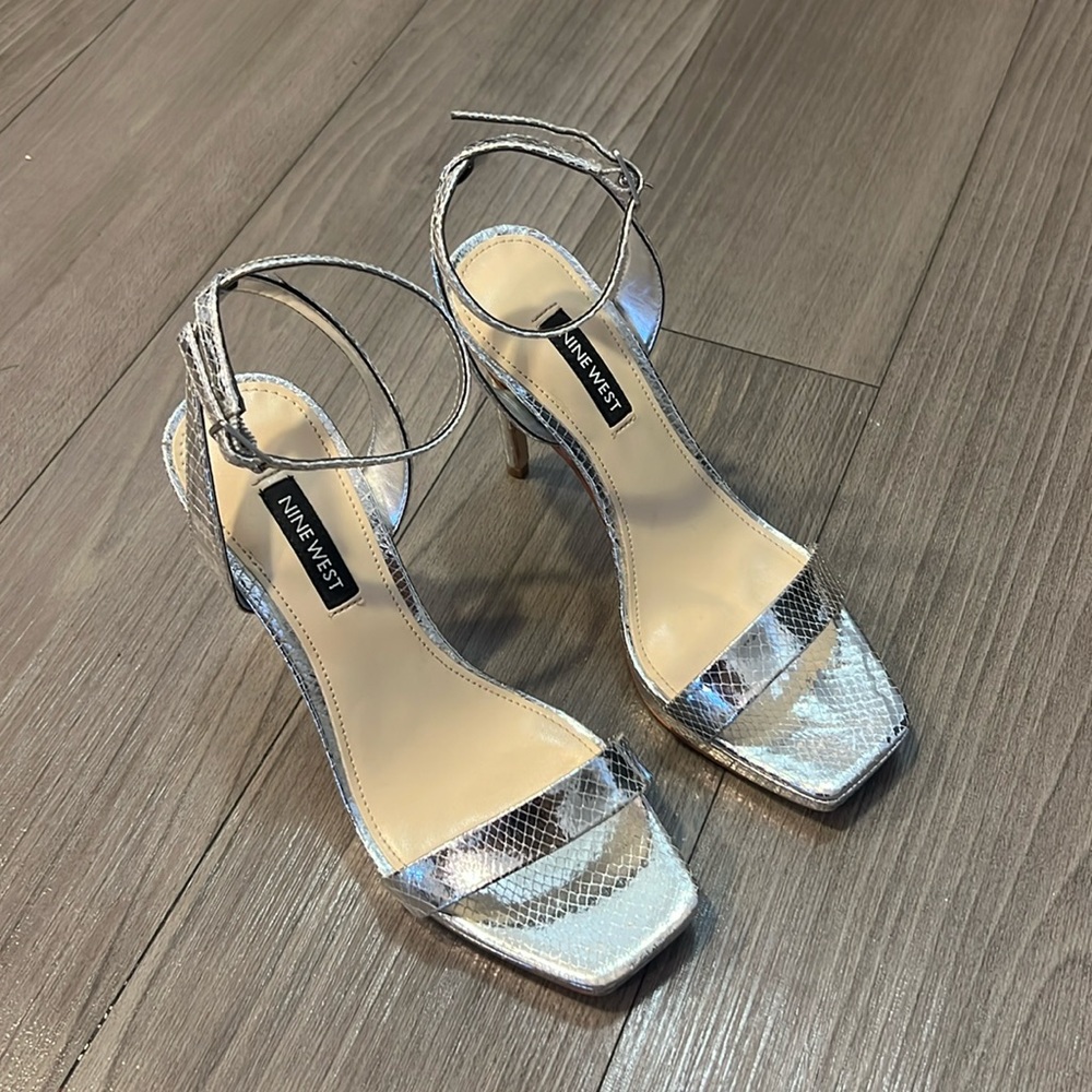 Nine West silver high heels